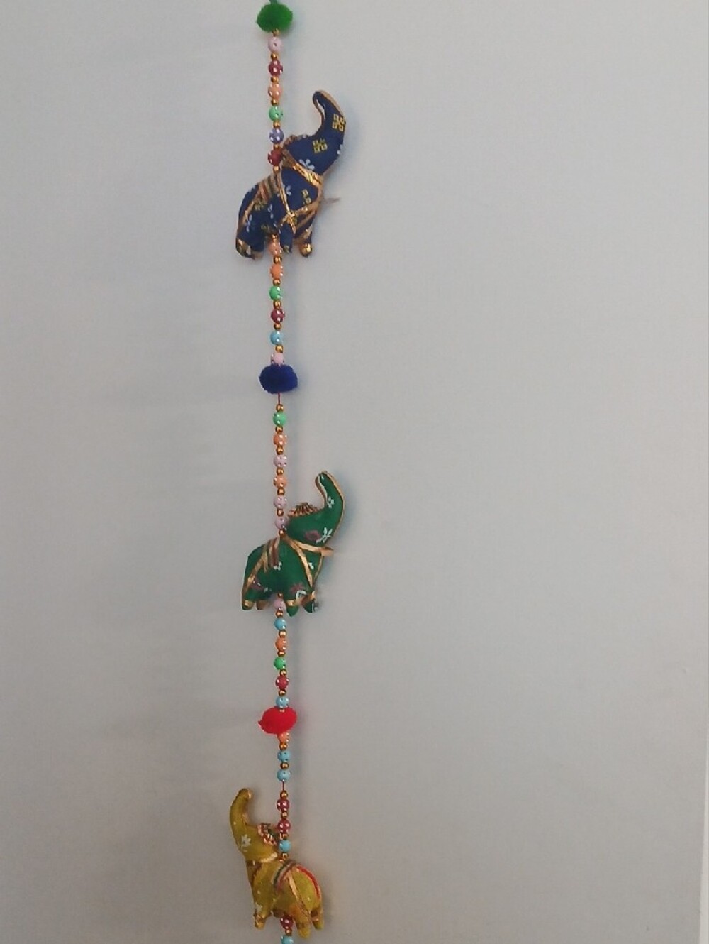 Colorful Elephant Hanging Strand Wall Accent - Multicolor